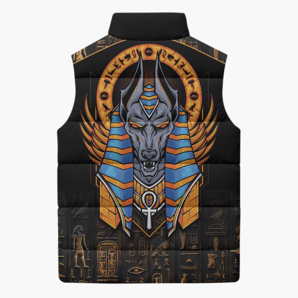 Egyptian Anubis Sleeveless Puffer Jacket Ancient Egypt Culture