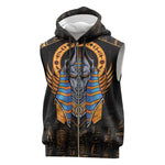 Egyptian Anubis Sleeveless Zip Hoodie Ancient Egypt Culture - African Pride