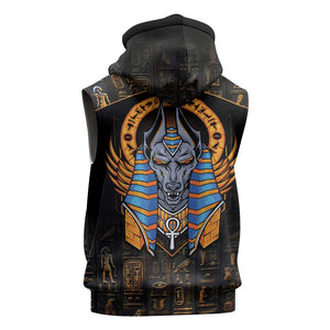 Egyptian Anubis Sleeveless Zip Hoodie Ancient Egypt Culture - African Pride