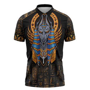 Egyptian Anubis Zipper Polo Shirt Ancient Egypt Culture