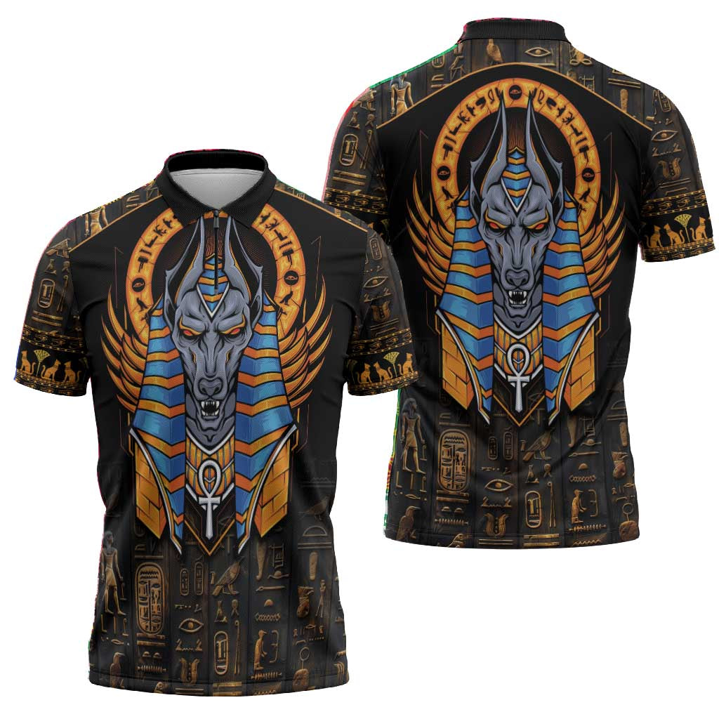 Egyptian Anubis Zipper Polo Shirt Ancient Egypt Culture