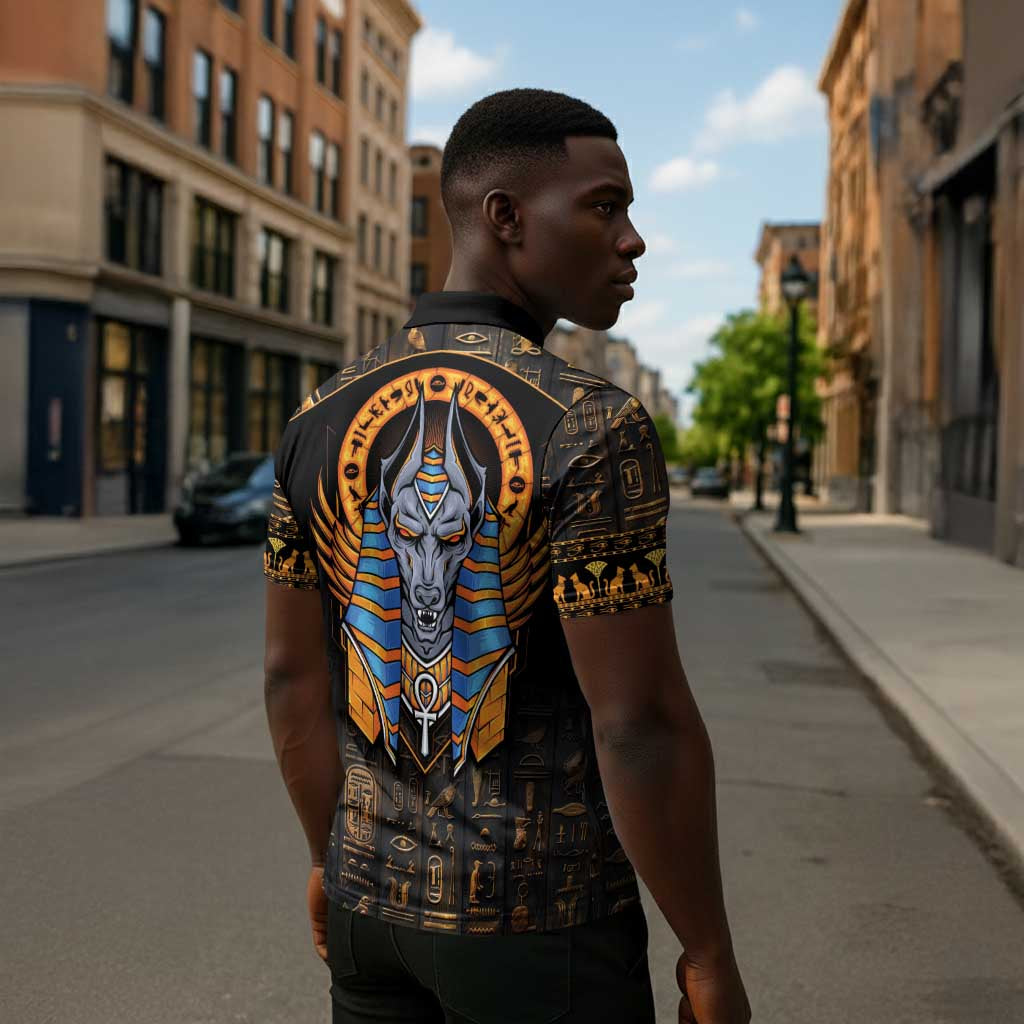 Egyptian Anubis Zipper Polo Shirt Ancient Egypt Culture