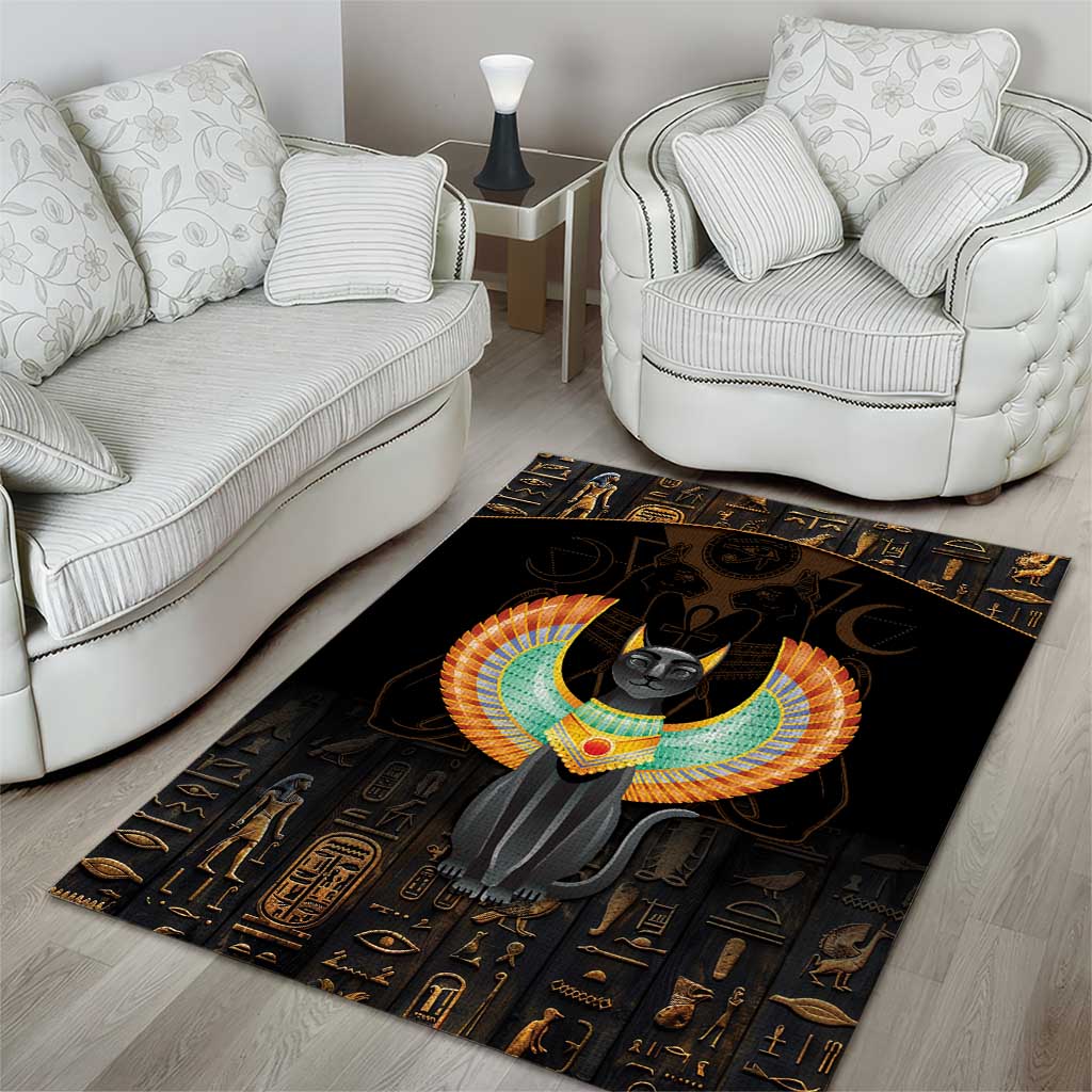 Winged Egypt Cats Area Rug Ancient Egypt Culture