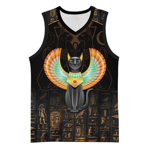 Winged Egypt Cats Basketball Jersey Ancient Egypt Culture - African Pride