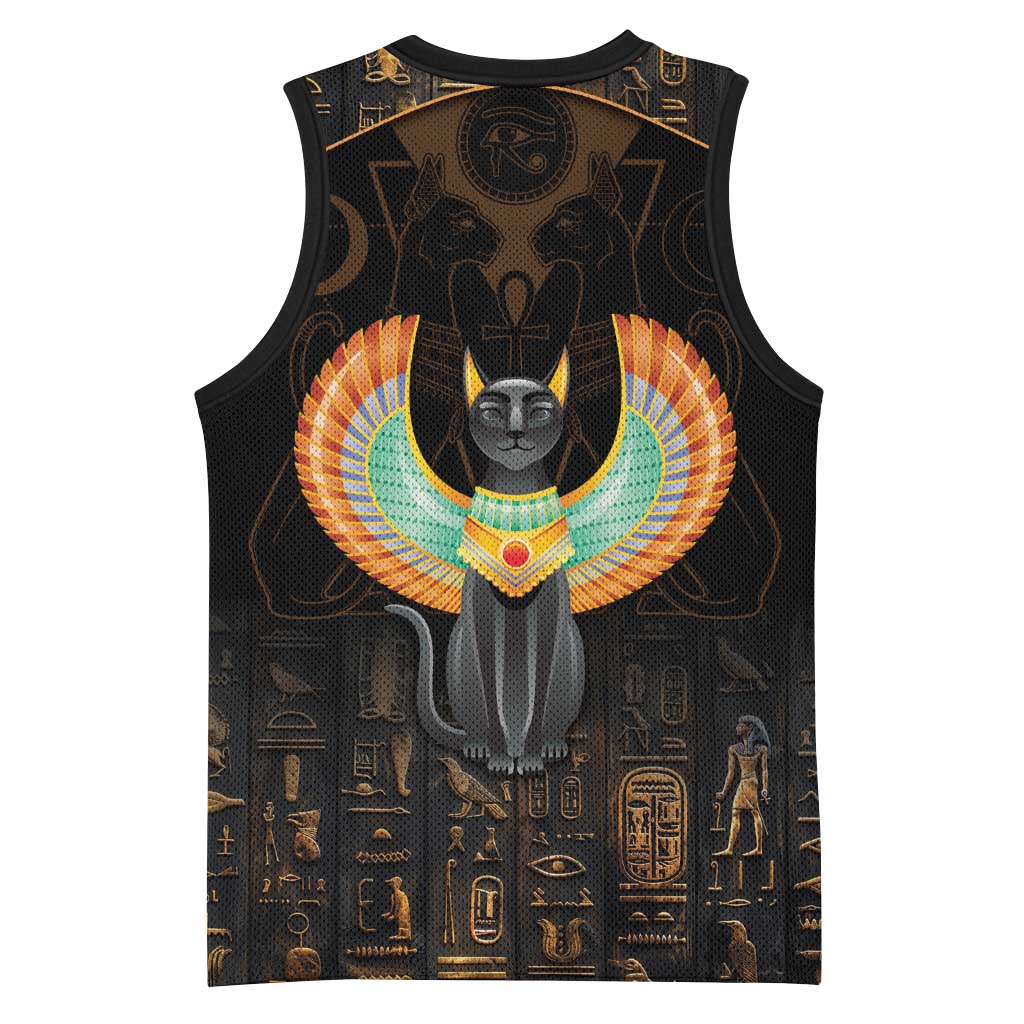Winged Egypt Cats Basketball Jersey Ancient Egypt Culture - African Pride
