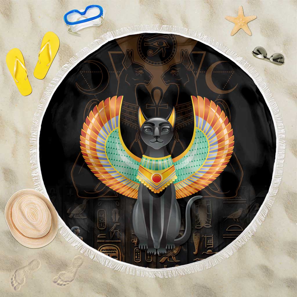 Winged Egypt Cats Beach Blanket Ancient Egypt Culture