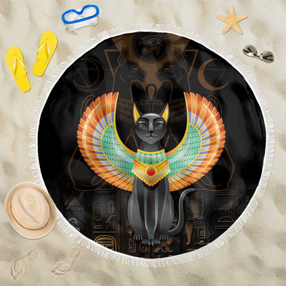 Winged Egypt Cats Beach Blanket Ancient Egypt Culture