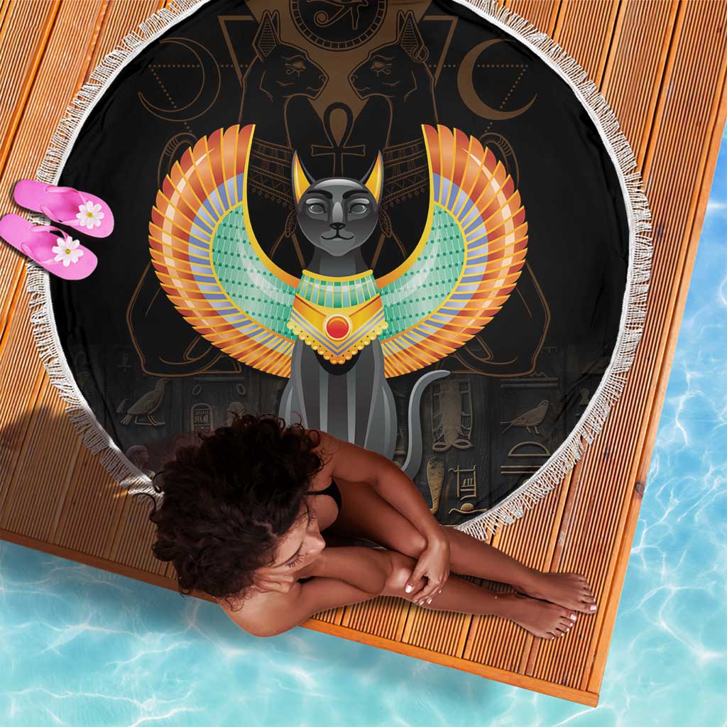 Winged Egypt Cats Beach Blanket Ancient Egypt Culture