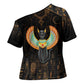 Winged Egypt Cats Cross Shoulder Shirt Ancient Egypt Culture