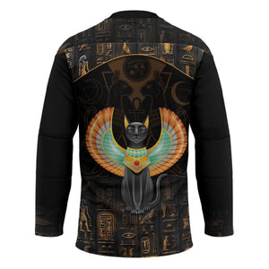 Winged Egypt Cats Hockey Jersey Ancient Egypt Culture