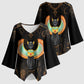 Winged Egypt Cats Kimono Sleeve Blouse Ancient Egypt Culture