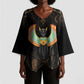 Winged Egypt Cats Kimono Sleeve Blouse Ancient Egypt Culture