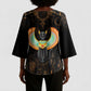 Winged Egypt Cats Kimono Sleeve Blouse Ancient Egypt Culture