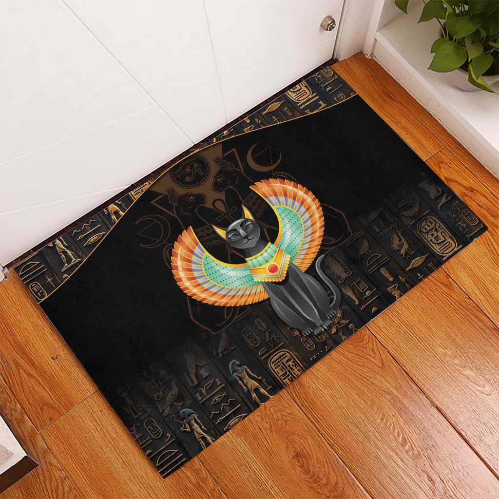 Winged Egypt Cats Rubber Doormat Ancient Egypt Culture