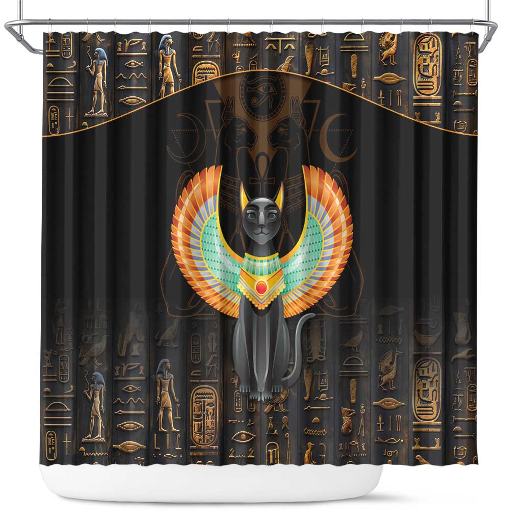 Winged Egypt Cats Shower Curtain Ancient Egypt Culture