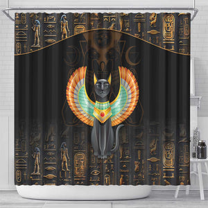 Winged Egypt Cats Shower Curtain Ancient Egypt Culture