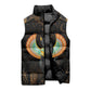 Winged Egypt Cats Sleeveless Puffer Jacket Ancient Egypt Culture