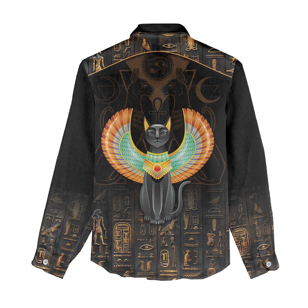 Winged Egypt Cats Women Casual Shirt Ancient Egypt Culture LT9