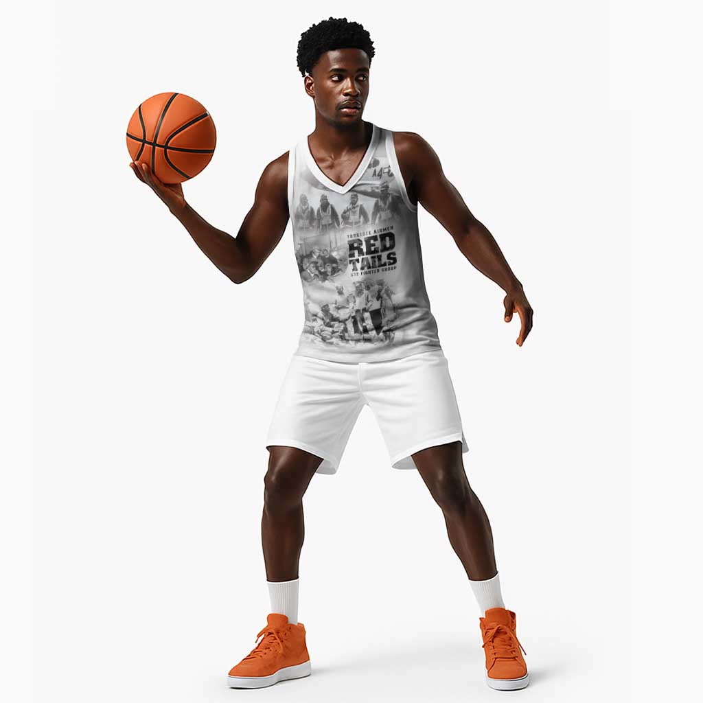 Tuskegee Airmen 332nd Fighter Group Basketball Jersey The First to Fly with Honor - African Pride