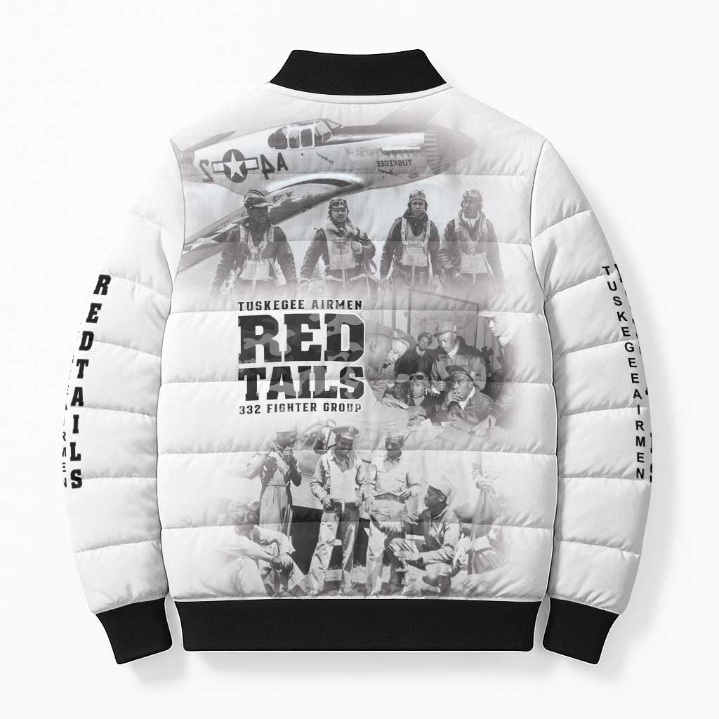 Tuskegee Airmen 332nd Fighter Group Bomber Puffer Jacket The First to Fly with Honor