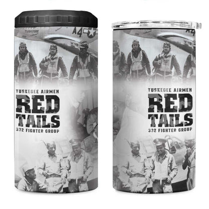 Tuskegee Airmen 332nd Fighter Group 4 in 1 Can Cooler Tumbler The First to Fly with Honor - African Pride