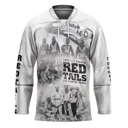 Tuskegee Airmen 332nd Fighter Group Hockey Jersey The First to Fly with Honor