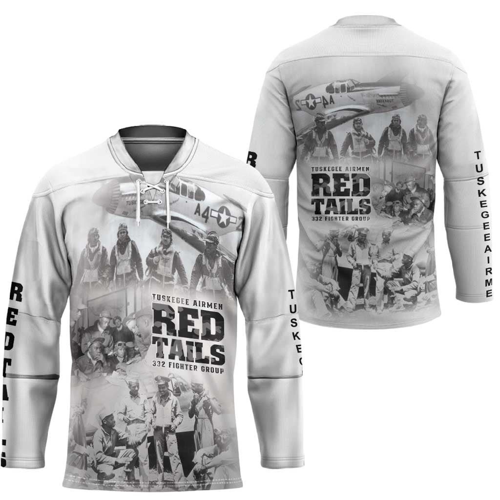 Tuskegee Airmen 332nd Fighter Group Hockey Jersey The First to Fly with Honor