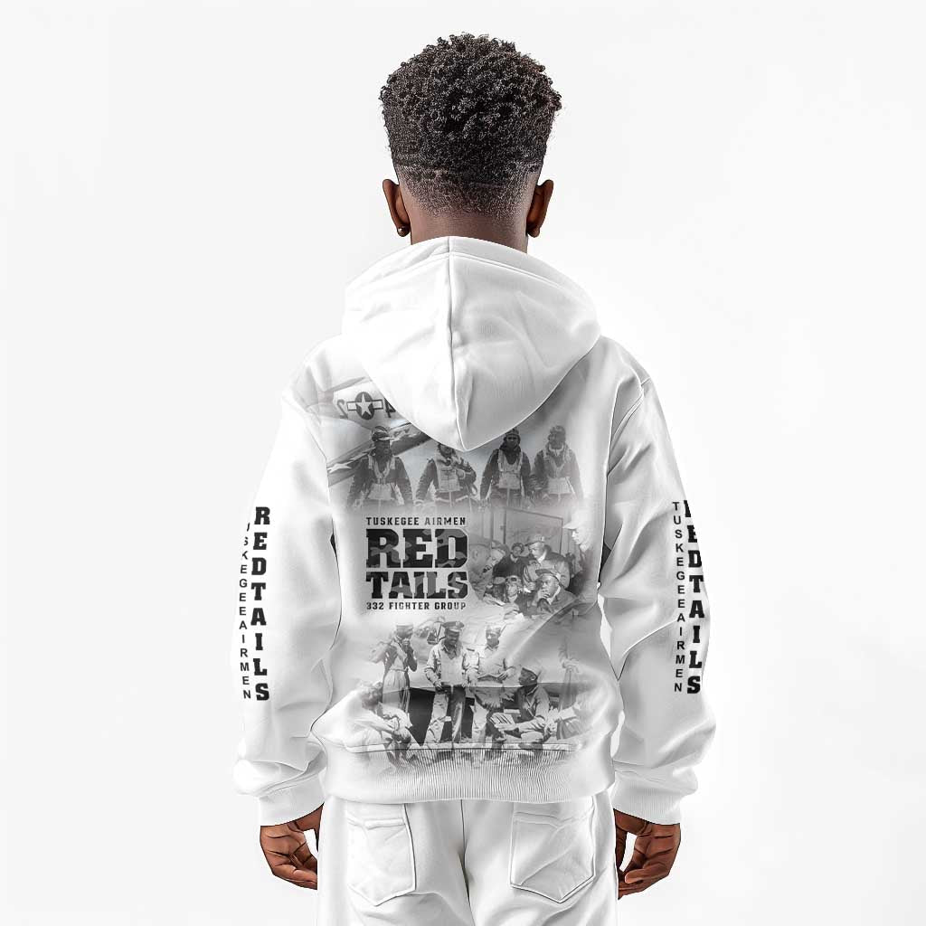Tuskegee Airmen 332nd Fighter Group Kid Hoodie The First to Fly with Honor - African Pride