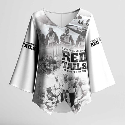 Tuskegee Airmen 332nd Fighter Group Kimono Sleeve Blouse The First to Fly with Honor
