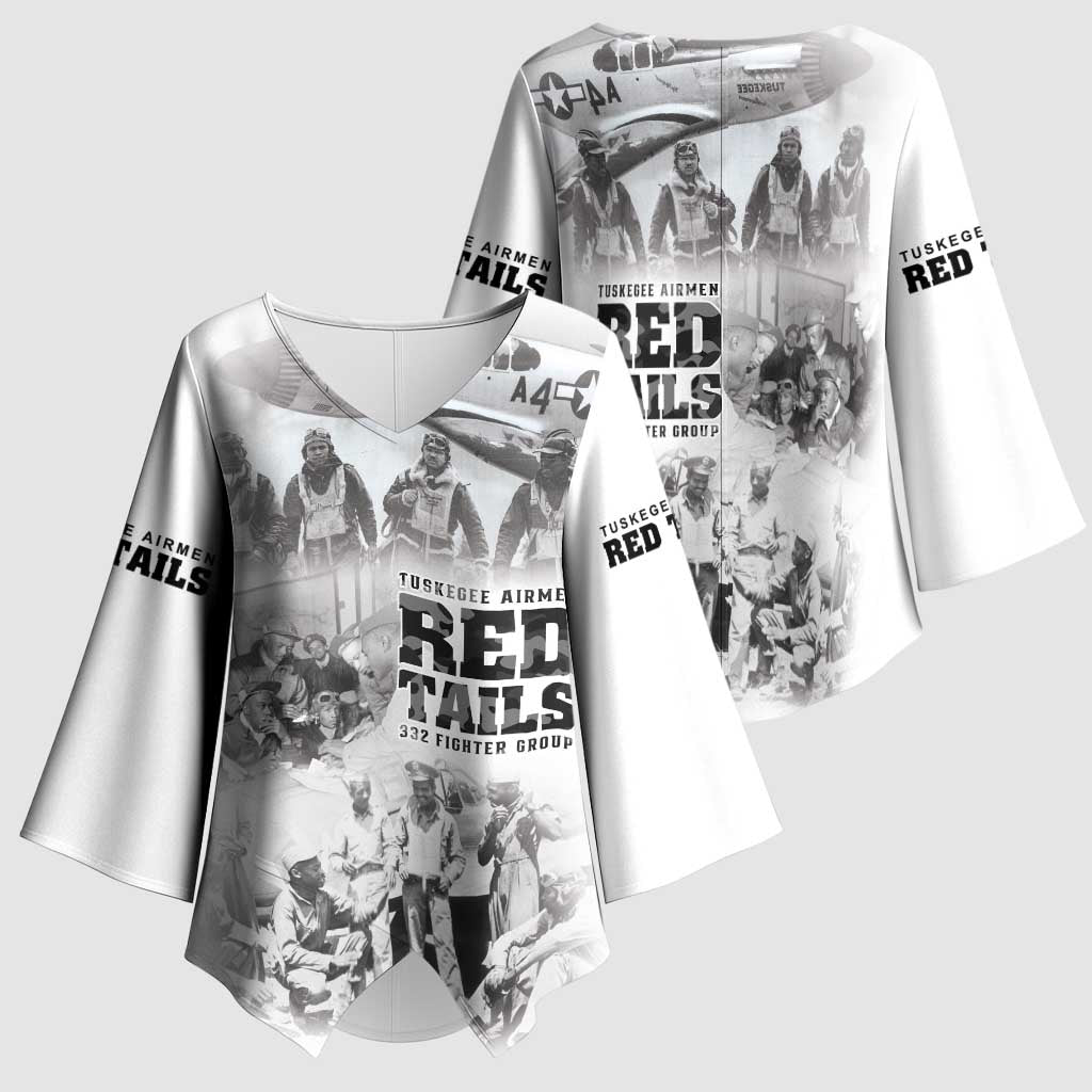 Tuskegee Airmen 332nd Fighter Group Kimono Sleeve Blouse The First to Fly with Honor