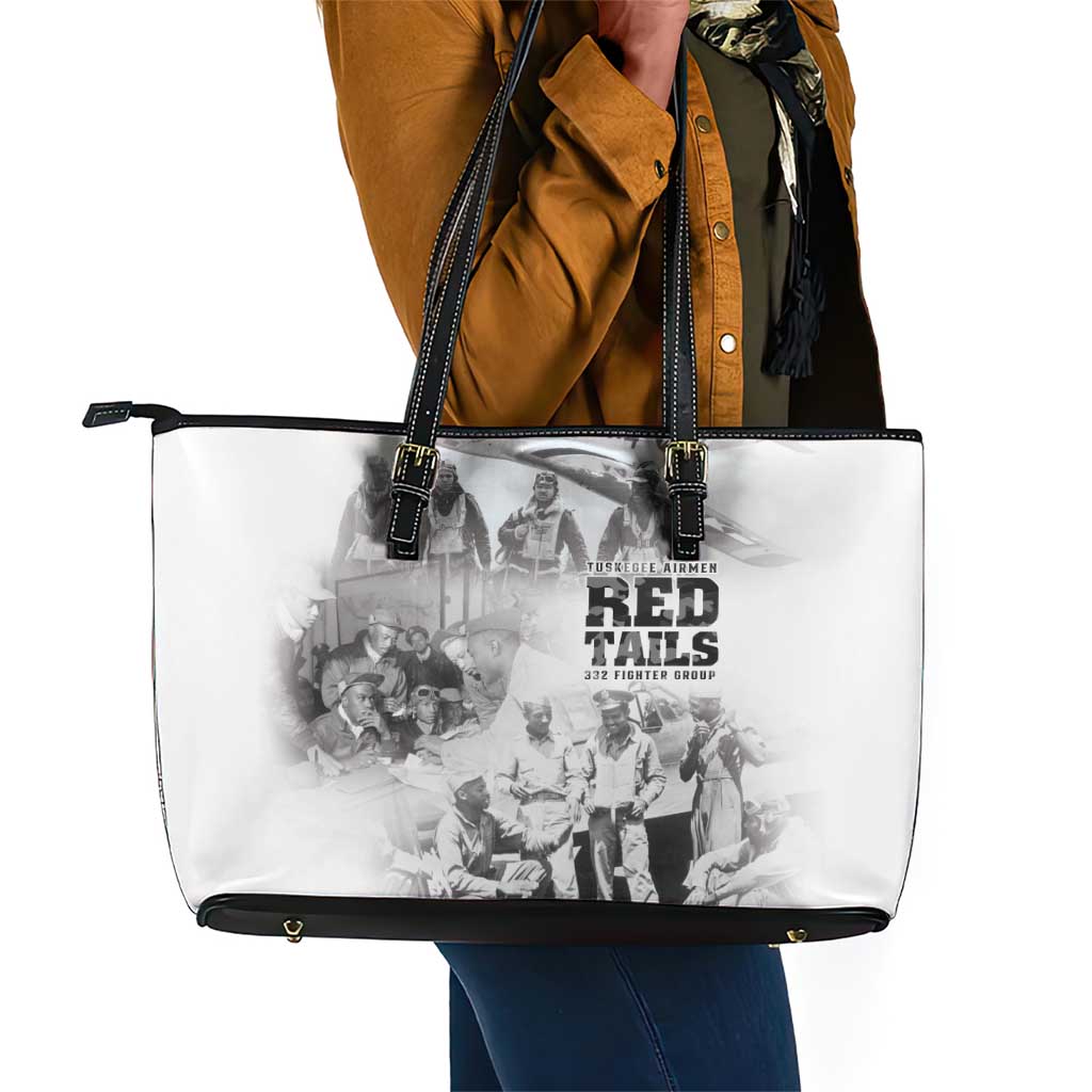 Tuskegee Airmen 332nd Fighter Group Leather Tote Bag The First to Fly with Honor - African Pride