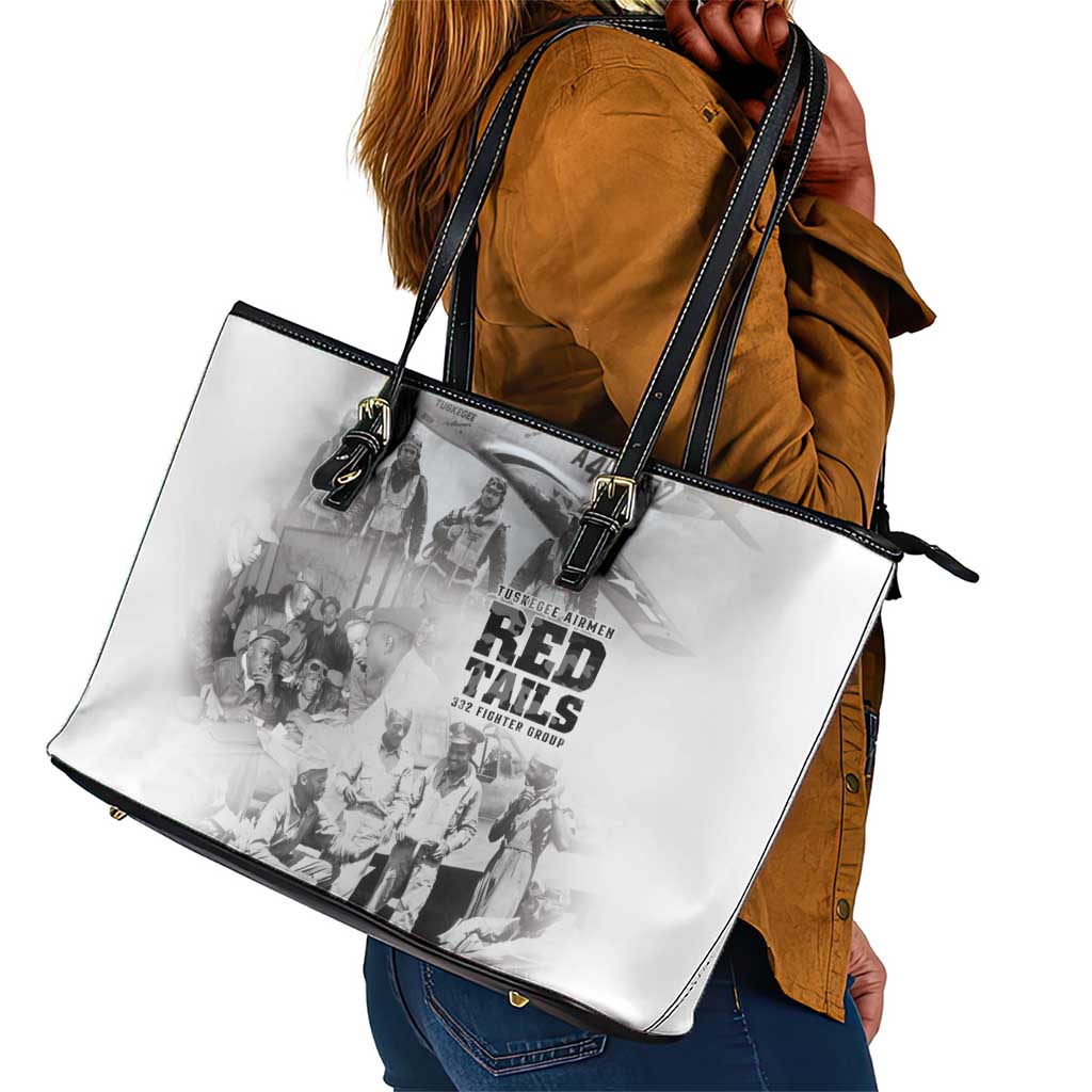 Tuskegee Airmen 332nd Fighter Group Leather Tote Bag The First to Fly with Honor - African Pride