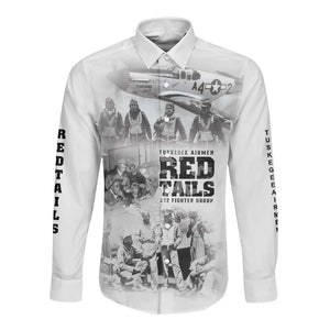Tuskegee Airmen 332nd Fighter Group Long Sleeve Button Shirt The First to Fly with Honor - African Pride
