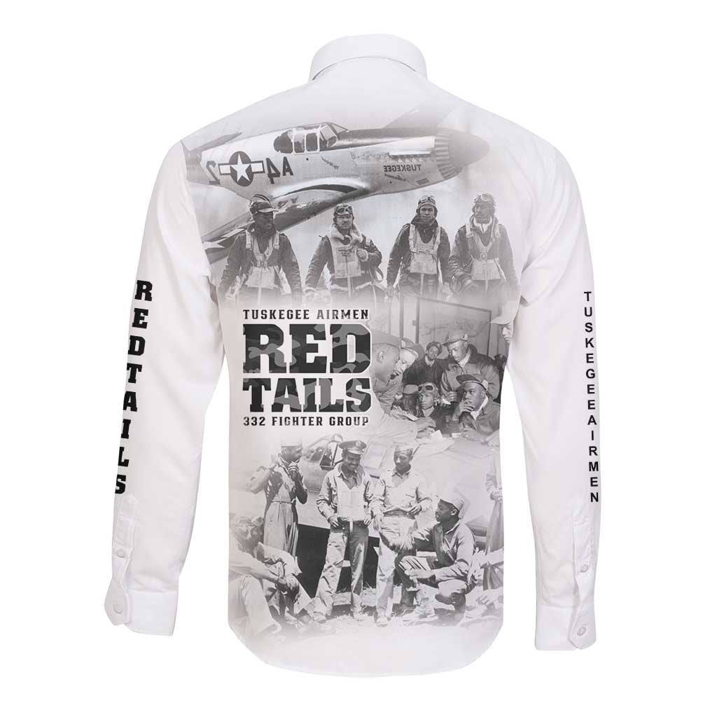 Tuskegee Airmen 332nd Fighter Group Long Sleeve Button Shirt The First to Fly with Honor - African Pride