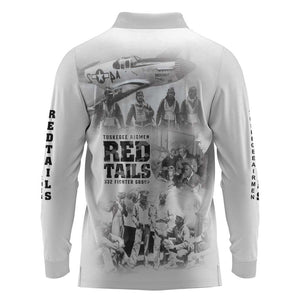 Tuskegee Airmen 332nd Fighter Group Long Sleeve Polo Shirt The First to Fly with Honor - African Pride