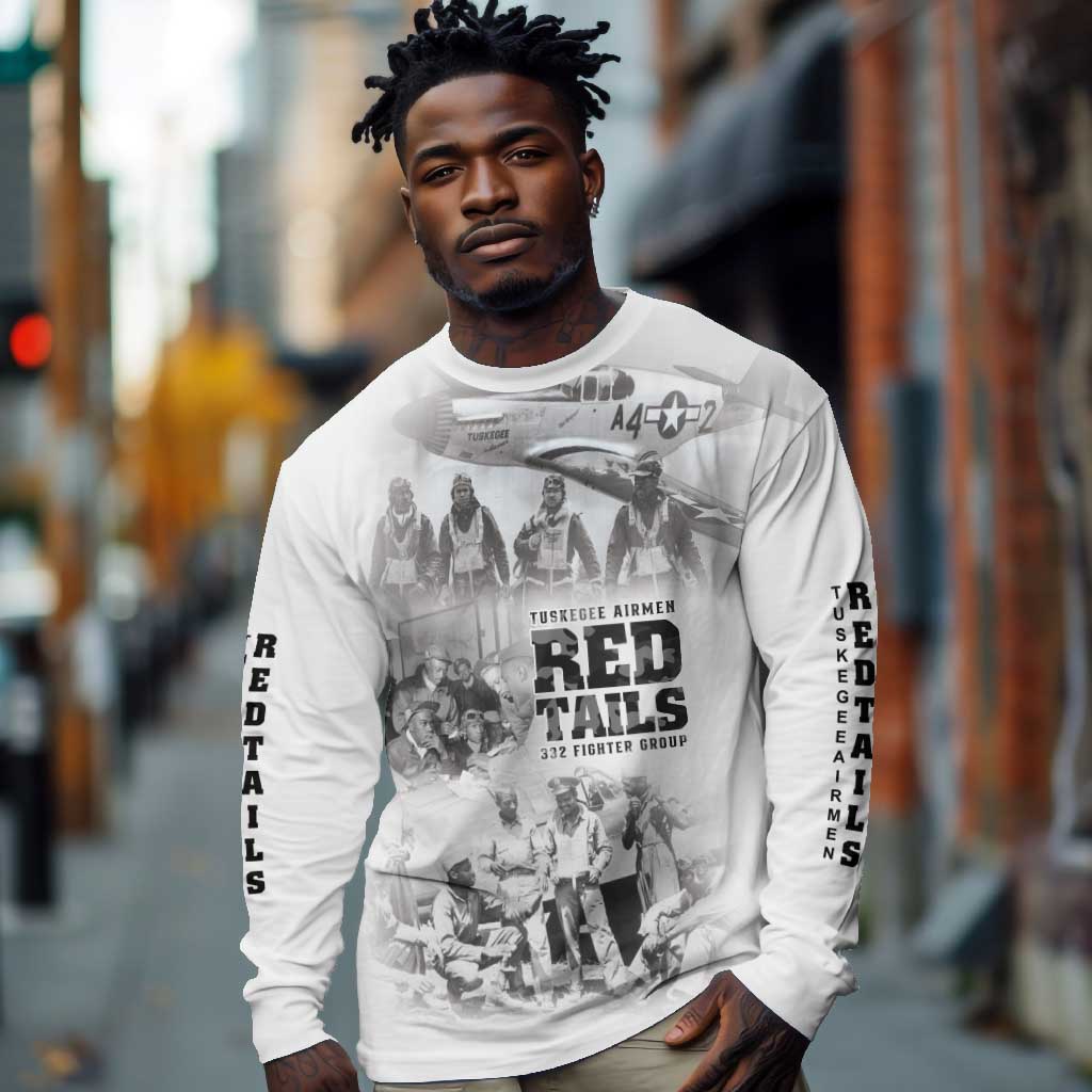 Tuskegee Airmen 332nd Fighter Group Long Sleeve Shirt The First to Fly with Honor - African Pride