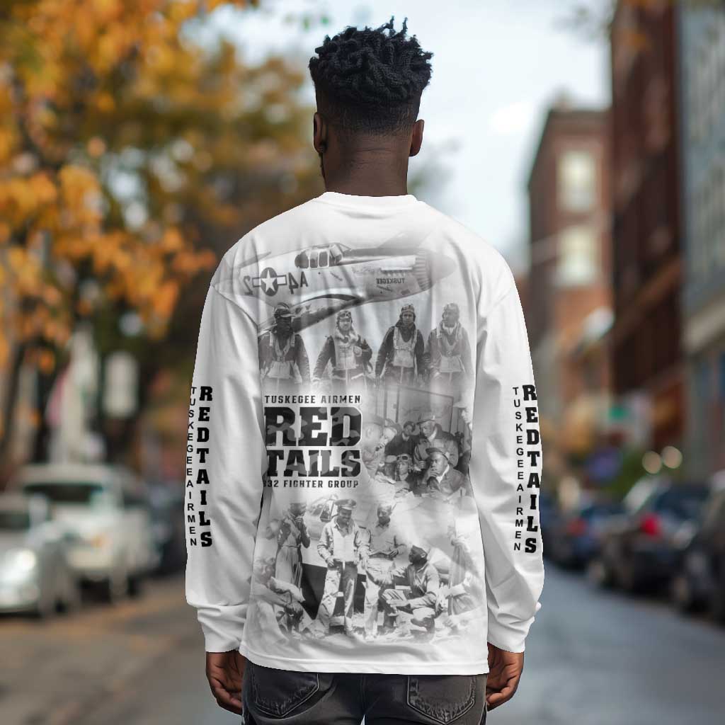 Tuskegee Airmen 332nd Fighter Group Long Sleeve Shirt The First to Fly with Honor - African Pride