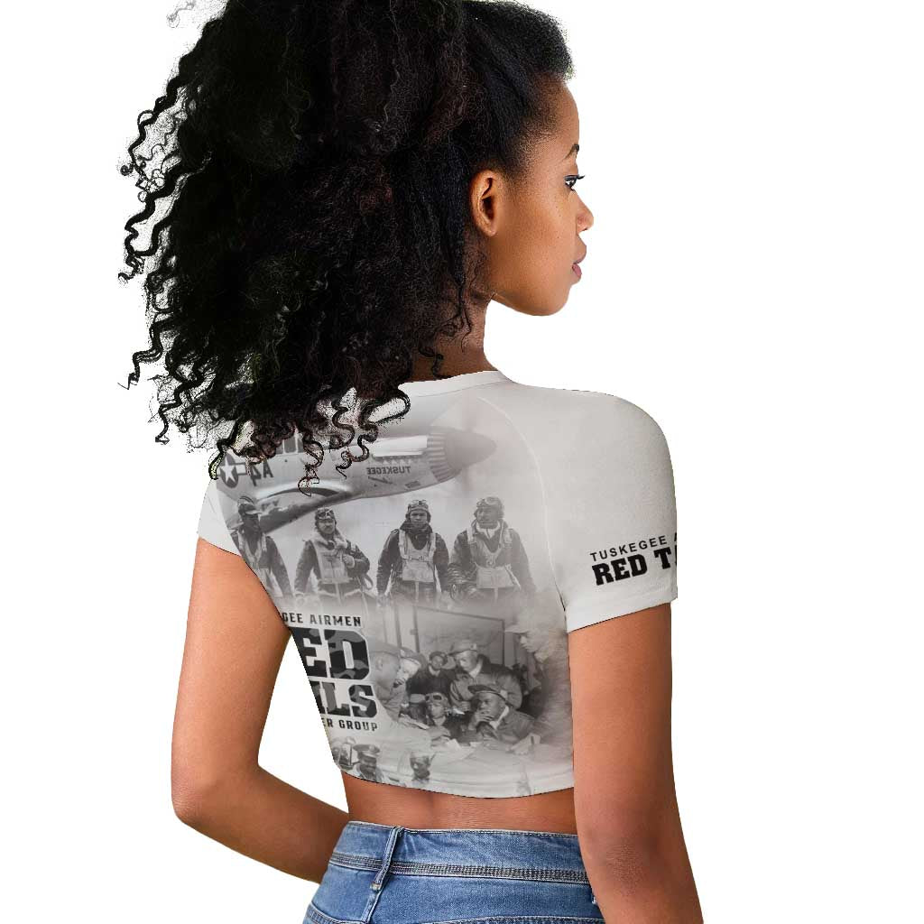 Tuskegee Airmen 332nd Fighter Group Raglan Cropped T shirt The First to Fly with Honor - African Pride