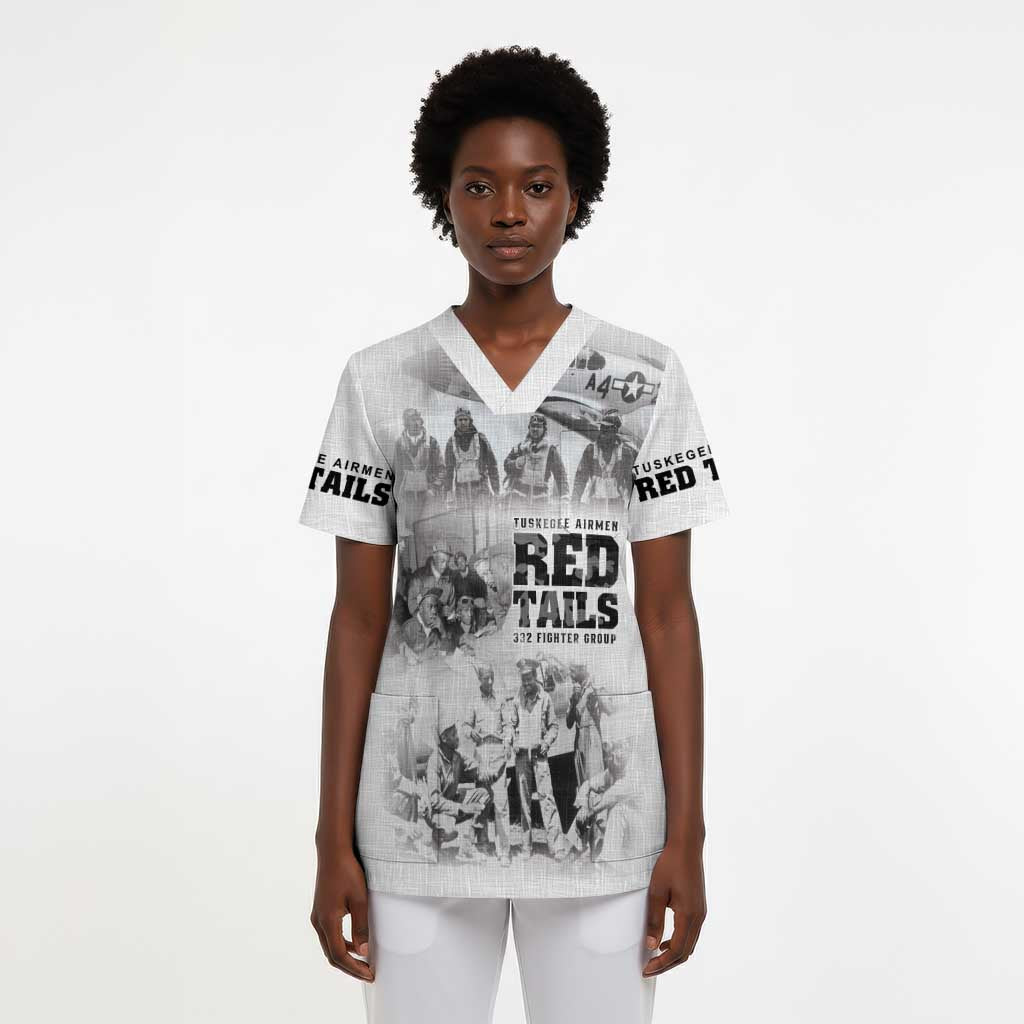Tuskegee Airmen 332nd Fighter Group Scrub Top The First to Fly with Honor - African Pride