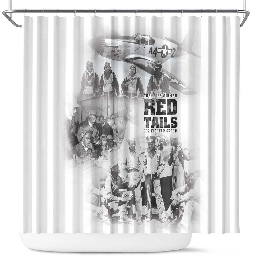 Tuskegee Airmen 332nd Fighter Group Shower Curtain The First to Fly with Honor - African Pride