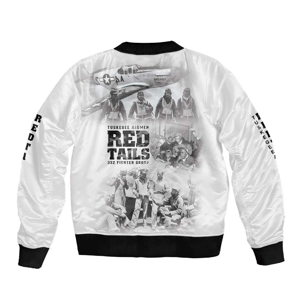 Tuskegee Airmen 332nd Fighter Group Sleeve Zip Bomber Jacket The First to Fly with Honor - African Pride