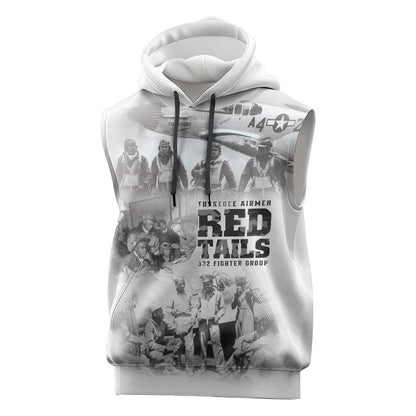 Tuskegee Airmen 332nd Fighter Group Sleeveless Hoodie The First to Fly with Honor - African Pride