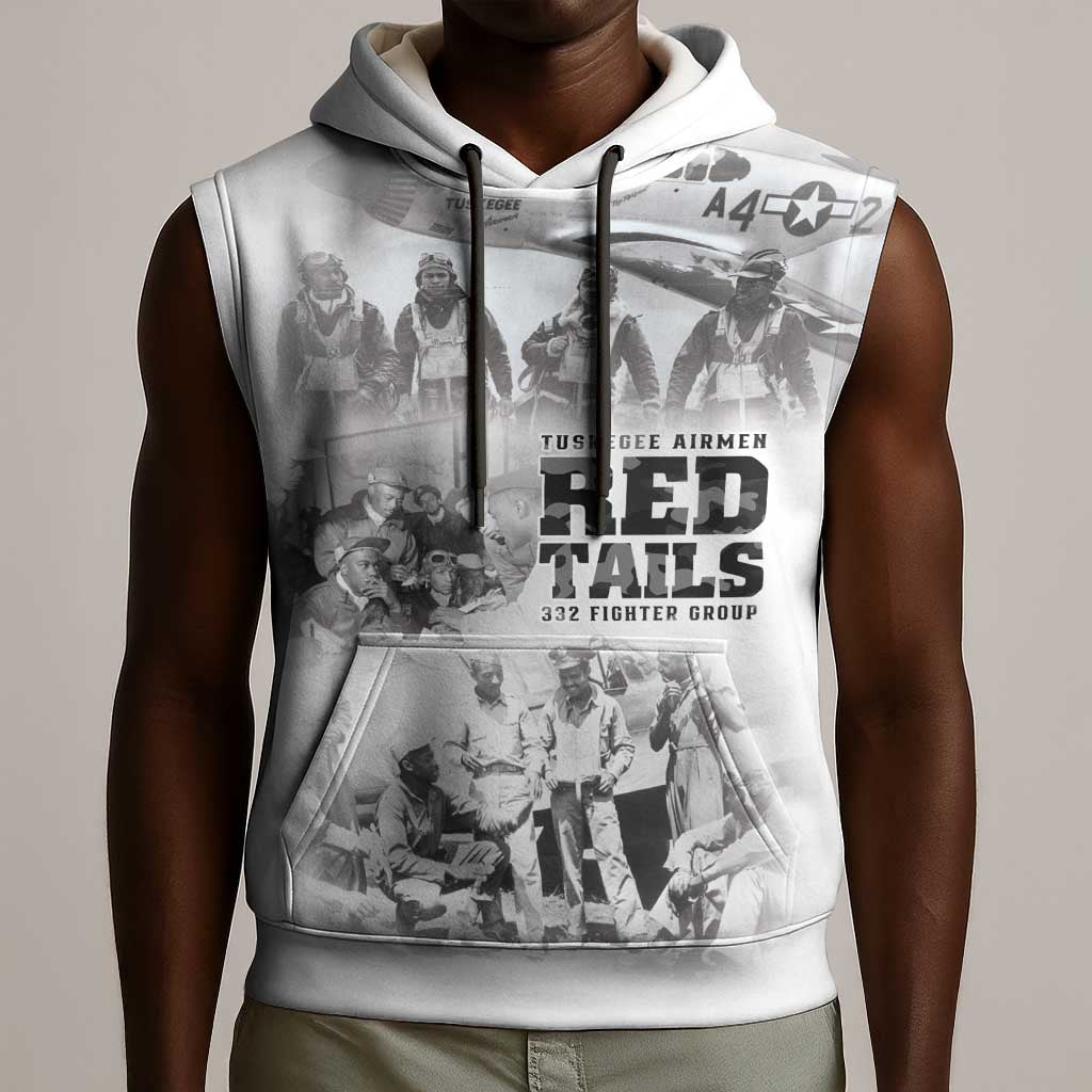 Tuskegee Airmen 332nd Fighter Group Sleeveless Hoodie The First to Fly with Honor - African Pride