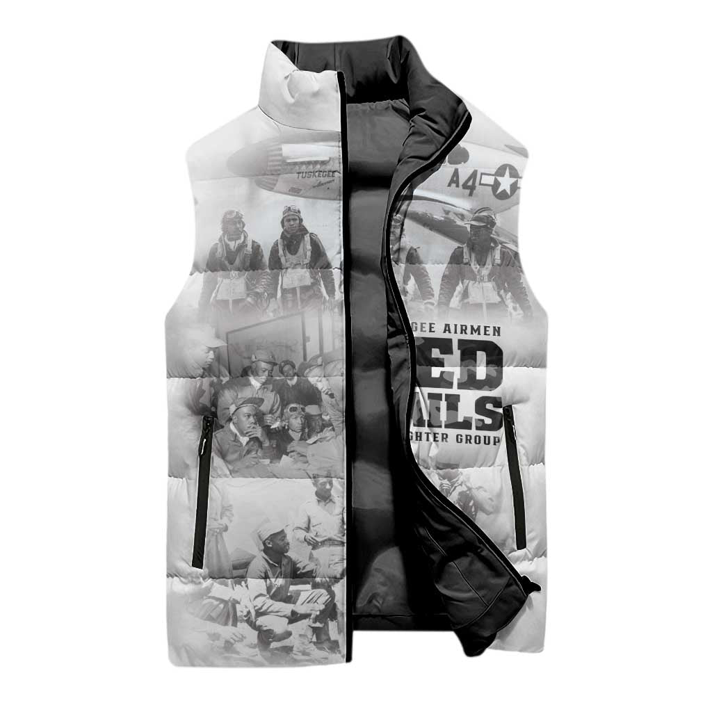 Tuskegee Airmen 332nd Fighter Group Sleeveless Puffer Jacket The First to Fly with Honor