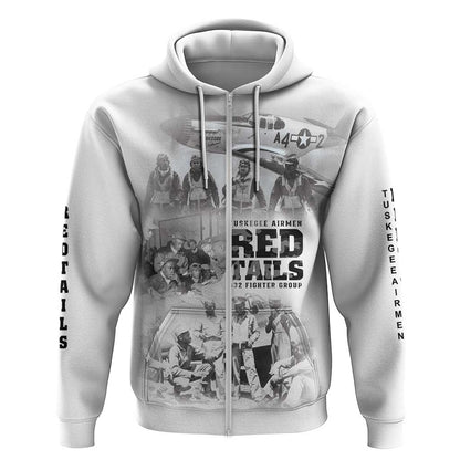 Tuskegee Airmen 332nd Fighter Group Zip Hoodie The First to Fly with Honor - African Pride