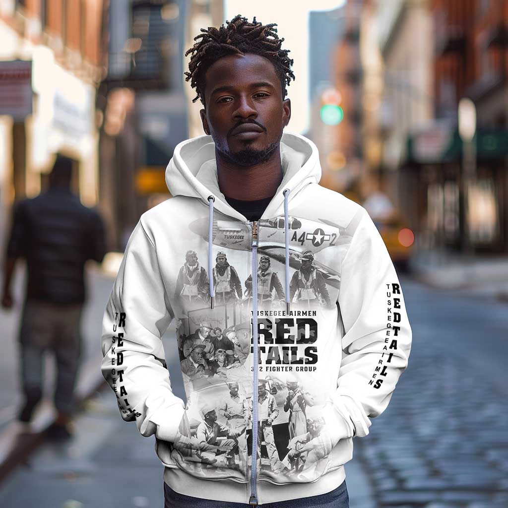 Tuskegee Airmen 332nd Fighter Group Zip Hoodie The First to Fly with Honor - African Pride