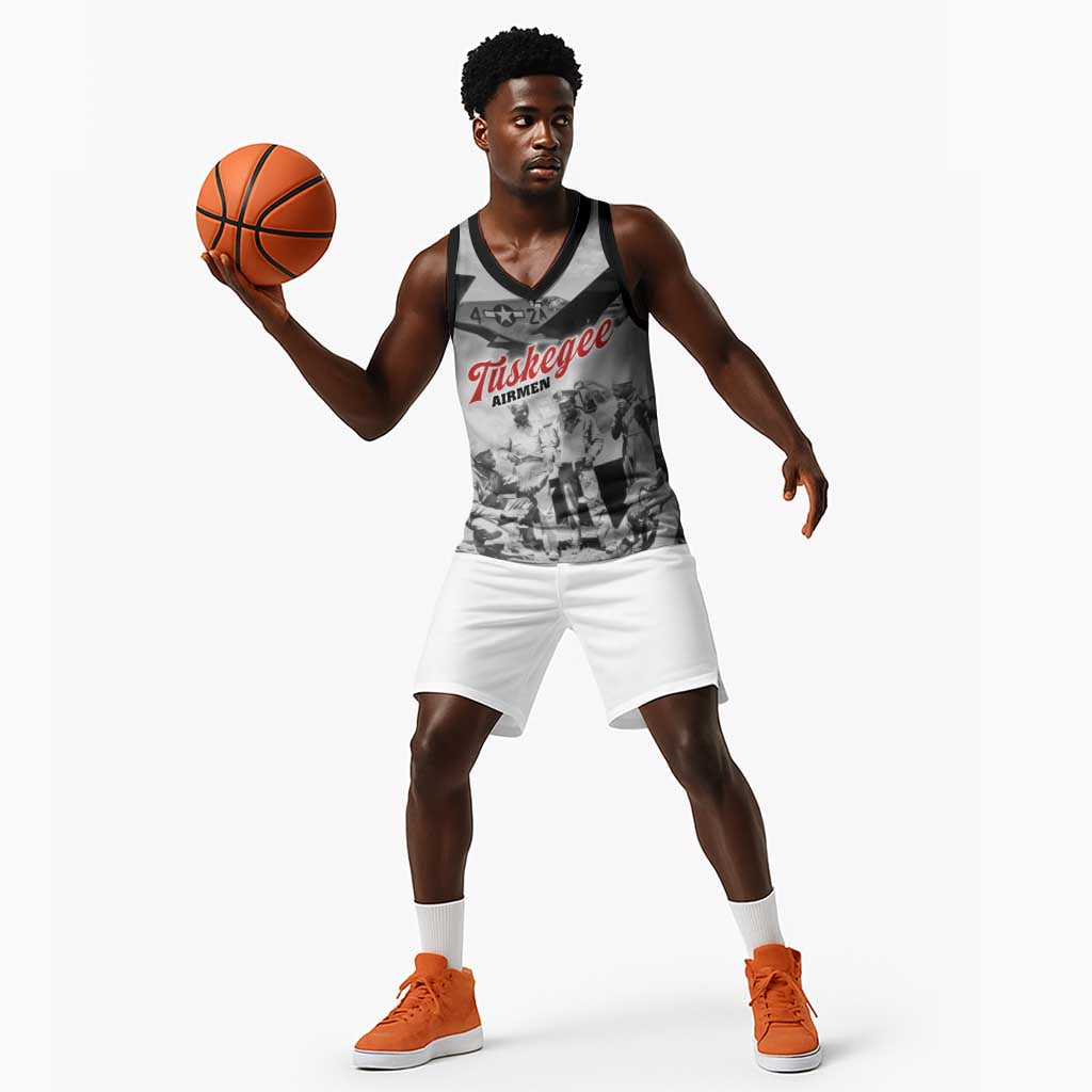 Tuskegee Airmen 332nd Fighter Group Basketball Jersey Vintage-style War - African Pride