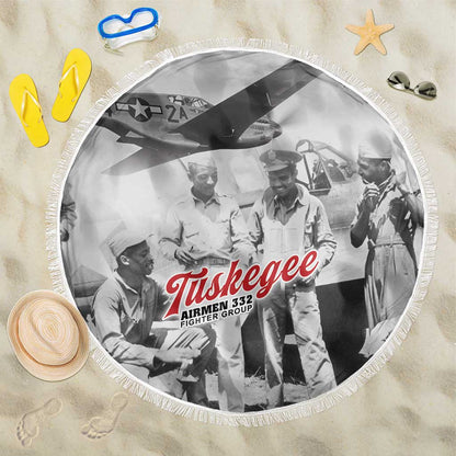 Tuskegee Airmen 332nd Fighter Group Beach Blanket Vintage-style War - African Pride