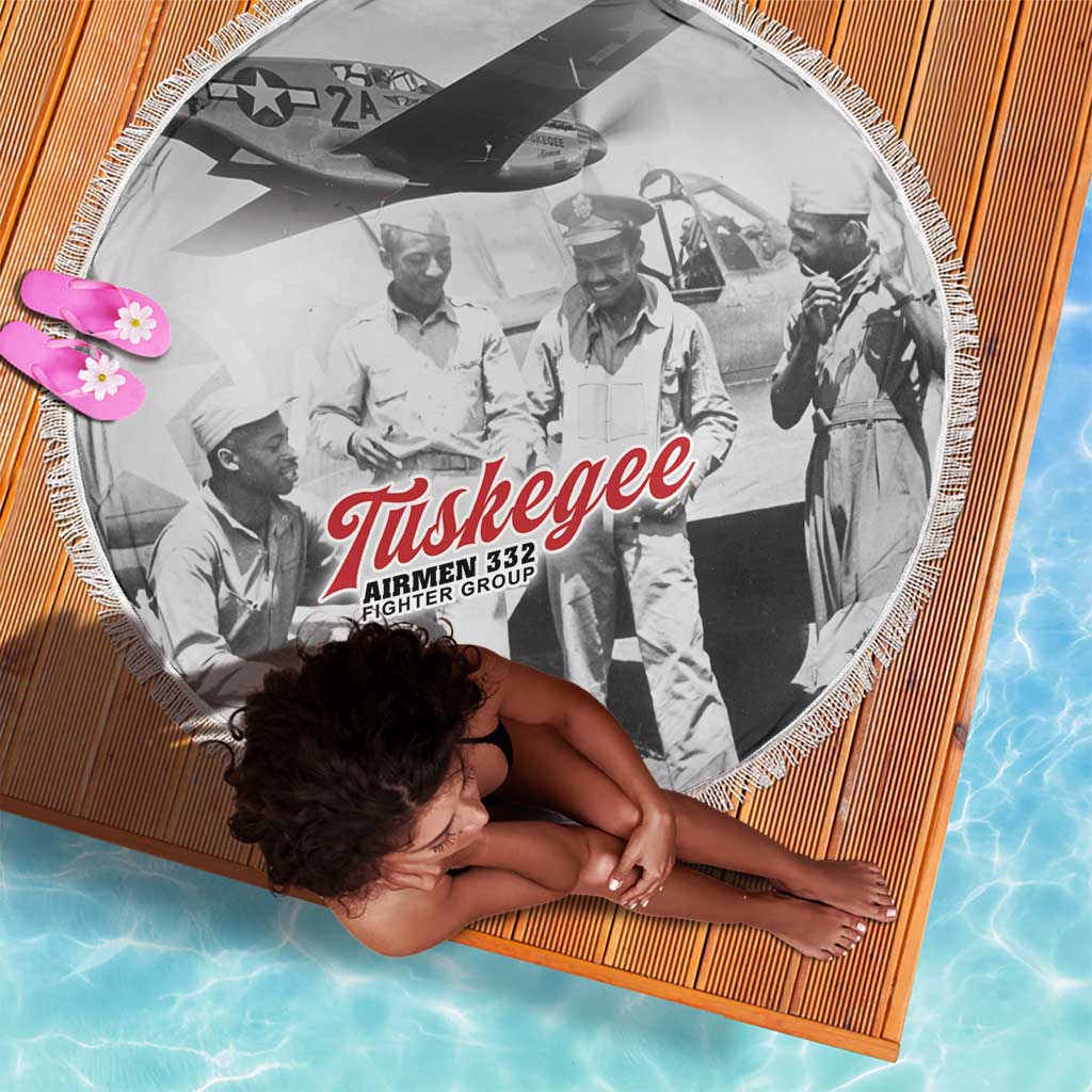 Tuskegee Airmen 332nd Fighter Group Beach Blanket Vintage-style War - African Pride