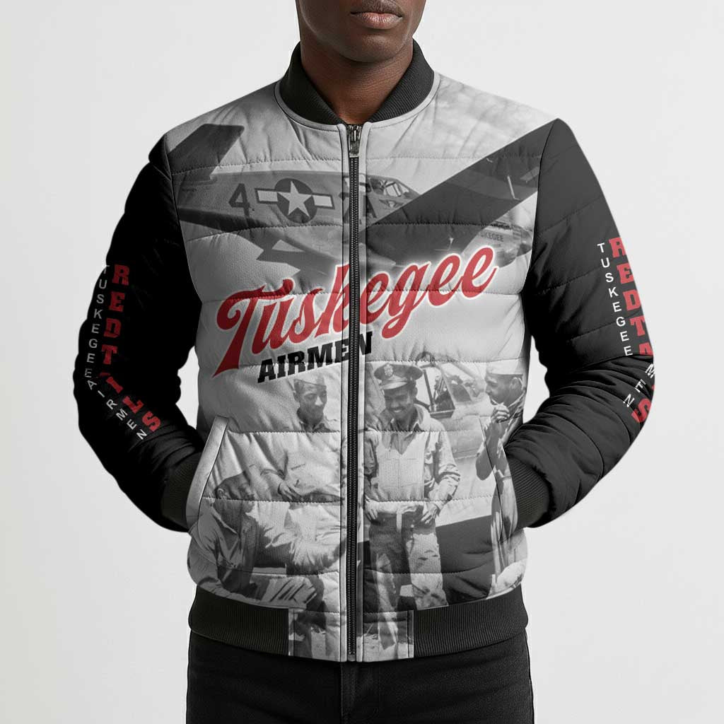 Tuskegee Airmen 332nd Fighter Group Bomber Puffer Jacket Vintage-style War